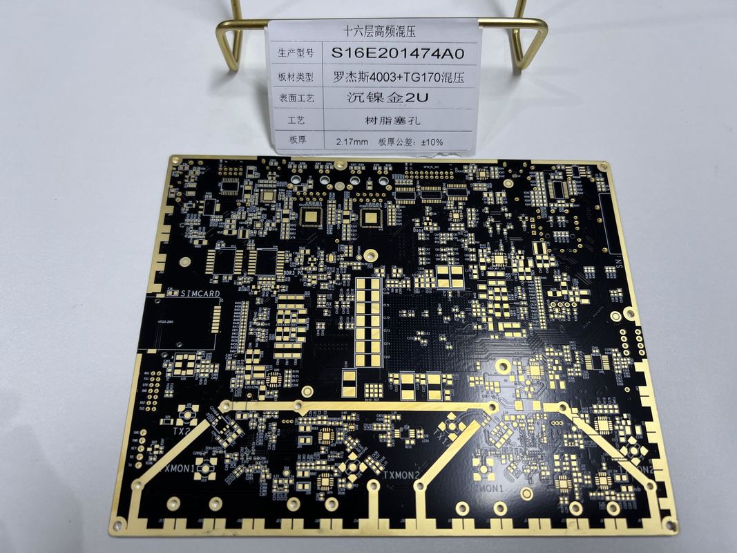 Goldfinger Rogers PCB Board 16 Katman 100% Elektrikli Test Geçti VIPPO Rogers + FR4 Karışık