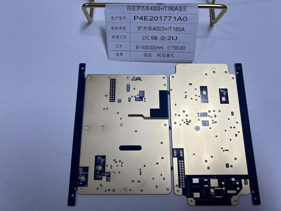 Rogers RO4003 + IT180 Karıştırma Rogers PCB Board 0.5-6 oz Bakır Immersion Gold Finish