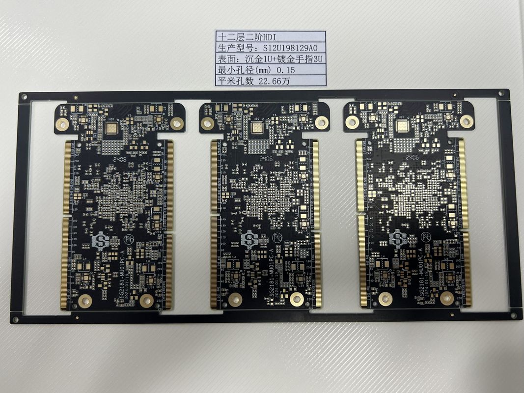Kalınlığı 0.4-3.2mm HDI PCB Board 6-32L Impedans Kontrolü 100% E Test