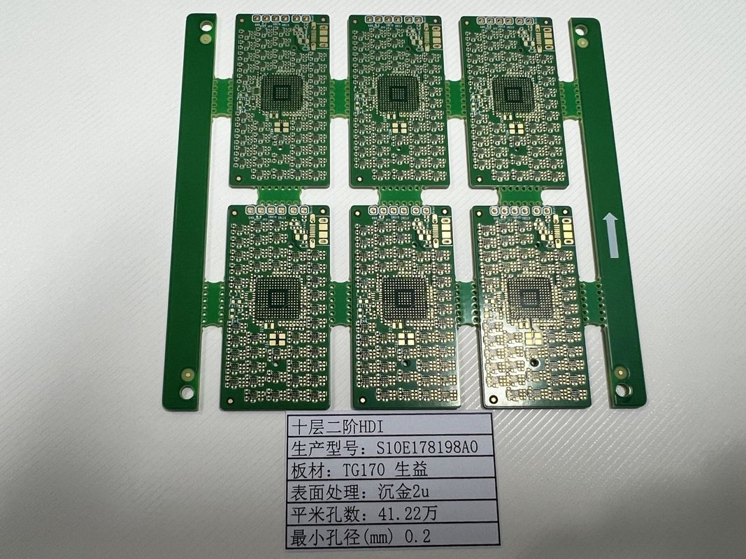 OEM HDI Devre Kartı 10 Katman 2+N+2 X Ray Tested Ultra Thin 0.2mm-6.00mm