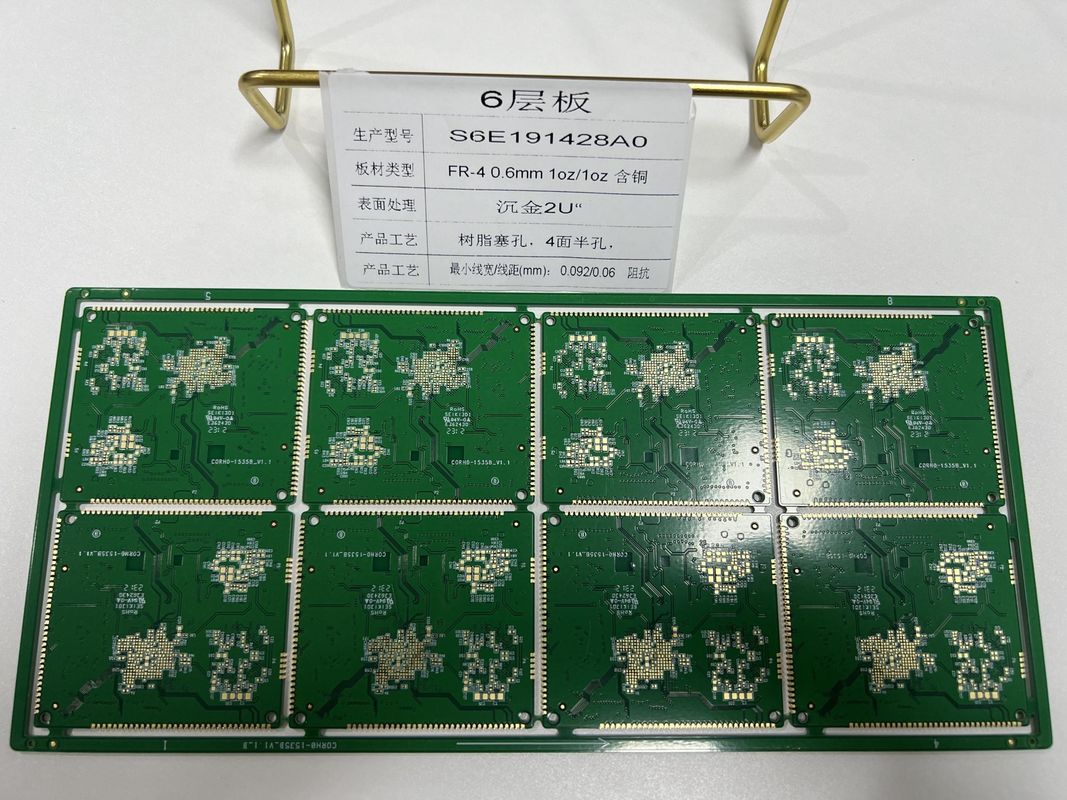 Dayanıklı HDI PCB Tahta 6-32 Katman HDI Dört Taraf Yarım Delikler Lazer Delik Boyutu 0.075Mm