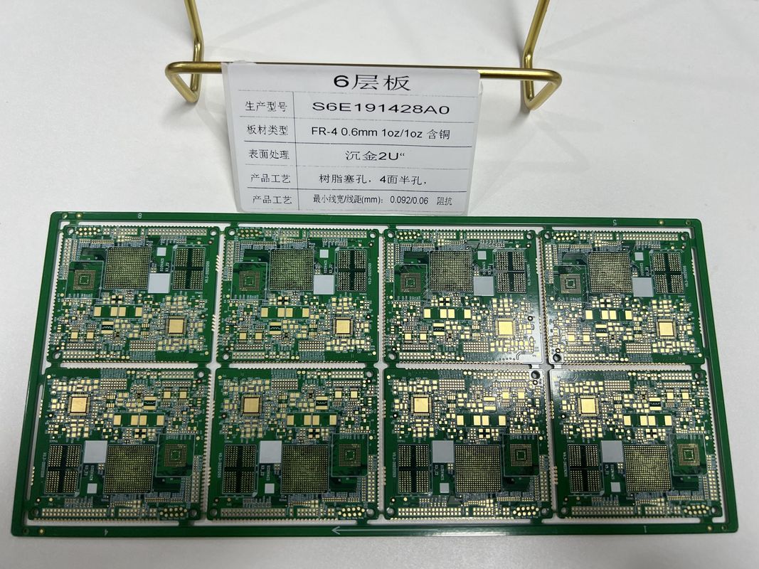 6 katman lamba soketi HDI sert esnek Pcb Yarım delik 3/3Mil impedans kontrolü