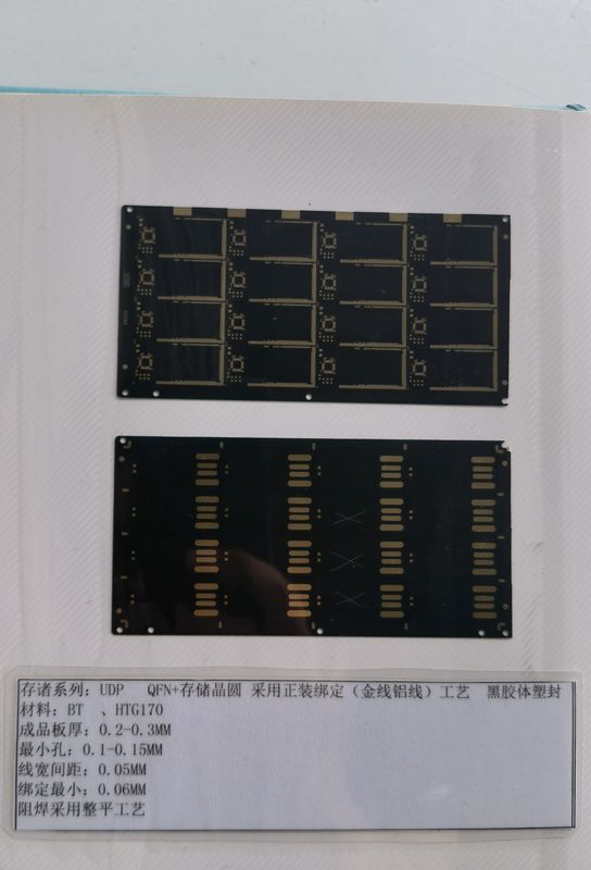 Sert 2 Katmanlı Siyah Peçey Maske PCB 0.1mm İz Aralıklı IC Substratlar BT Malzemeleri olmadan SD kart