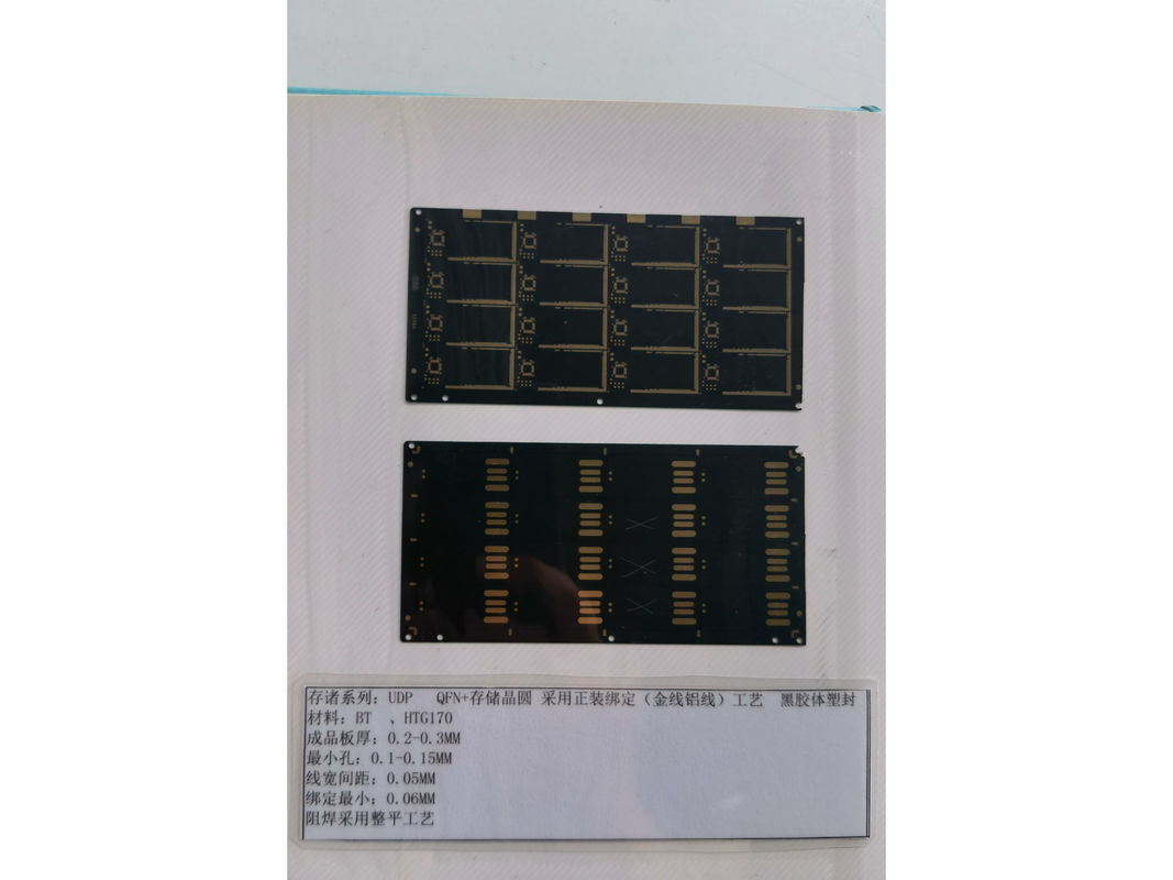Black Solder Mask IC Substrate PCB 0.2mm RoHS Uyumlu Elektronik Cihazlar için BT malzemeleri SD kart