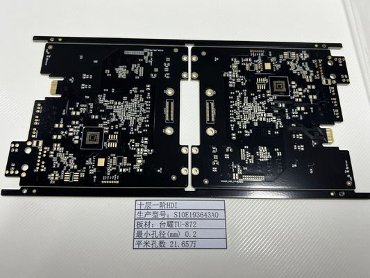 Özel lamba soketi Yüksek yoğunluklu bağlantı PCB kartı 10 katman Tuc TU-872 1+N+1 Goldfinger 30U